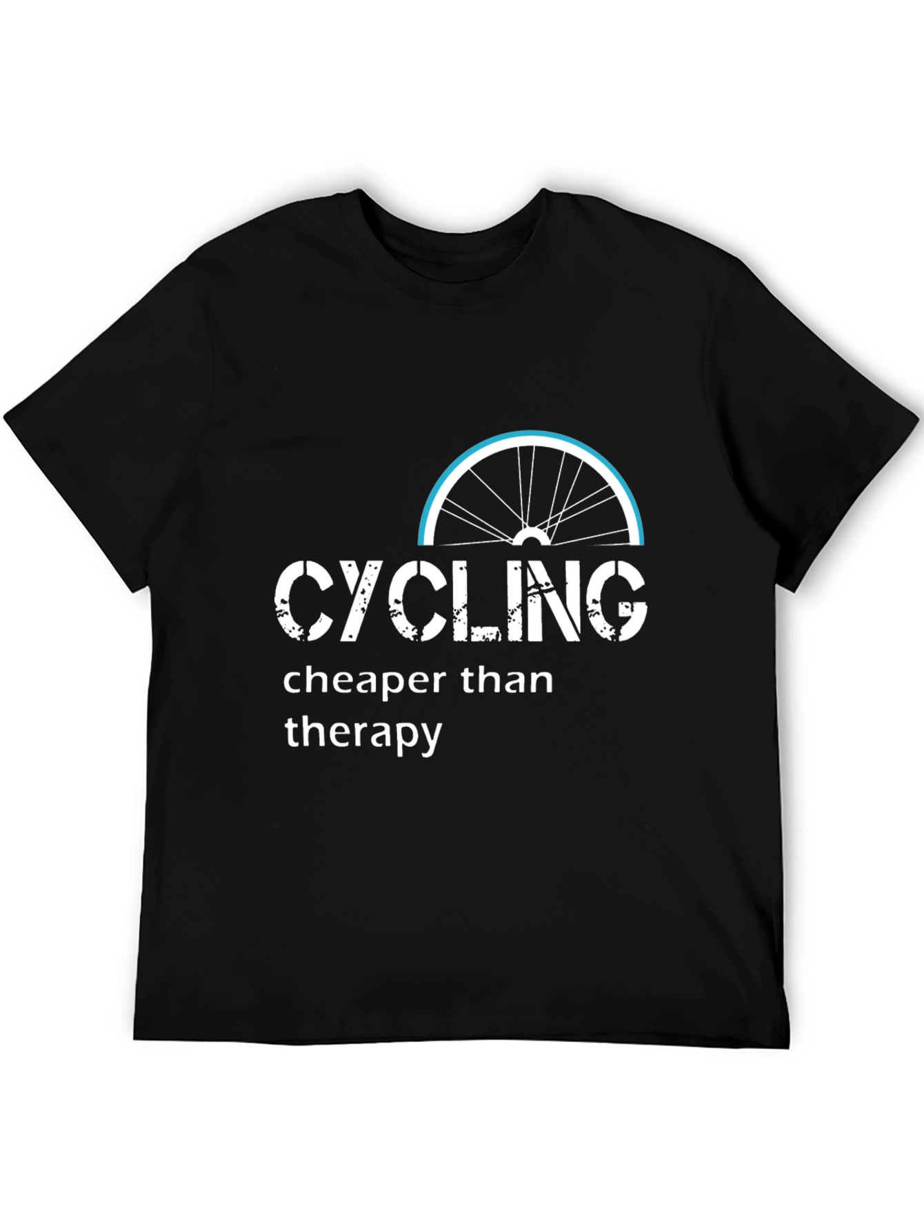 Cycling Cheaper Than Therapy Black T-Shirt