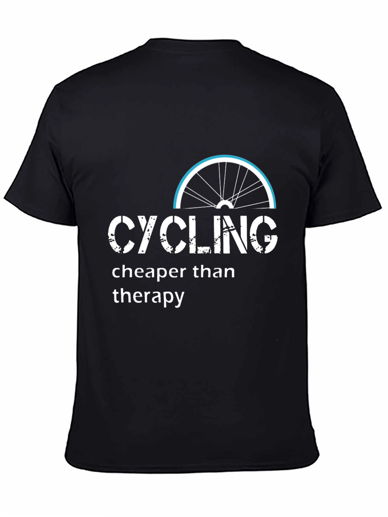 Cycling Cheaper Than Therapy Black T-Shirt