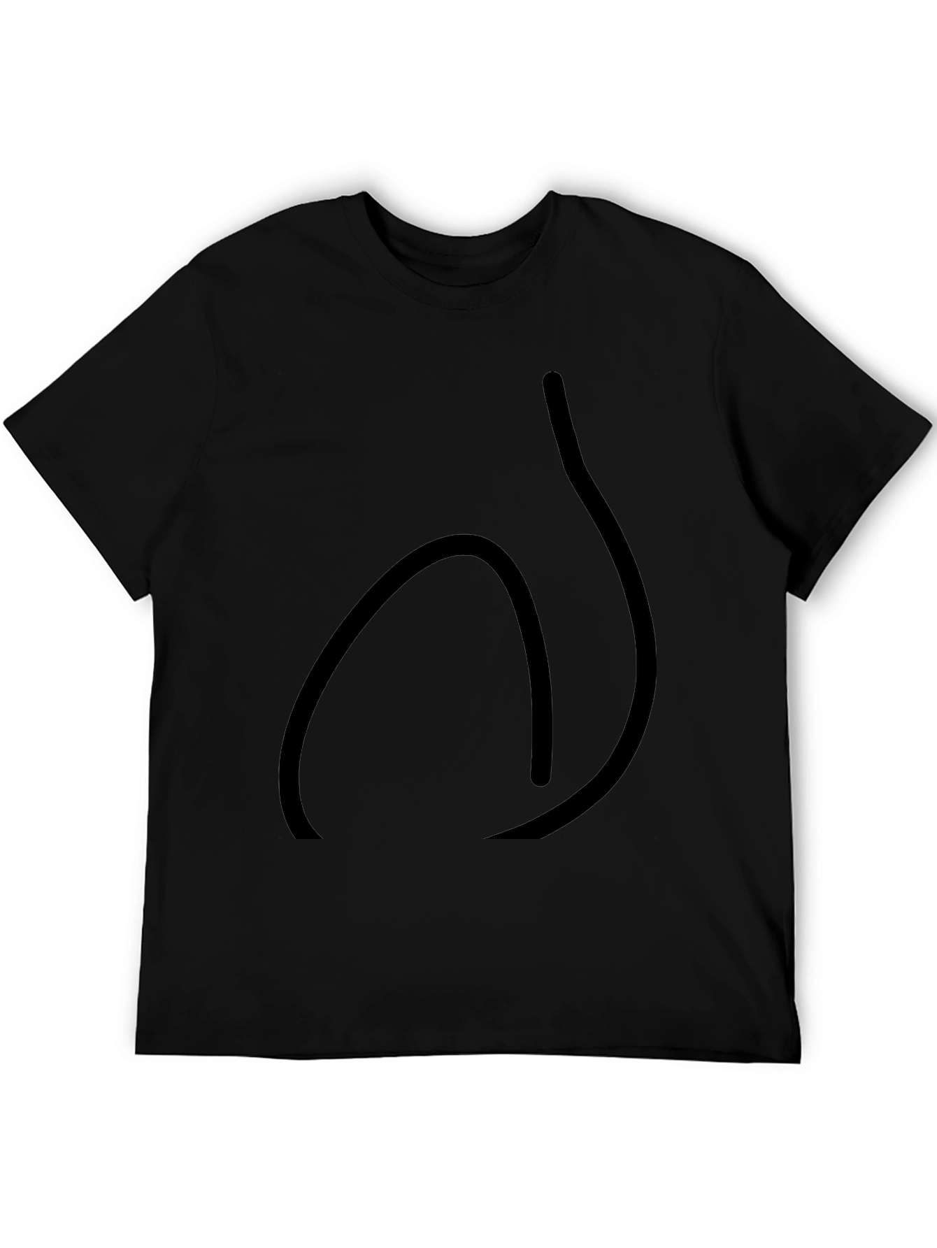 Mens Black Graphic Tee - Casual Style