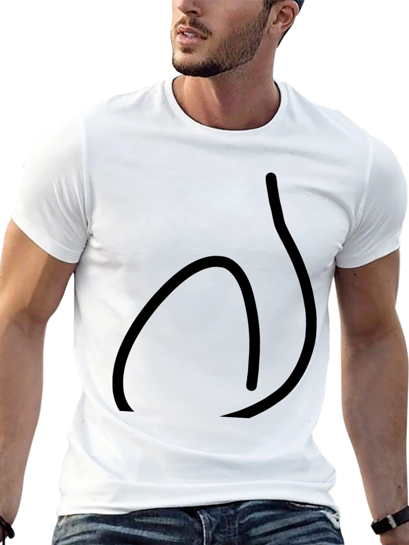 Mens Black Graphic Tee - Casual Style