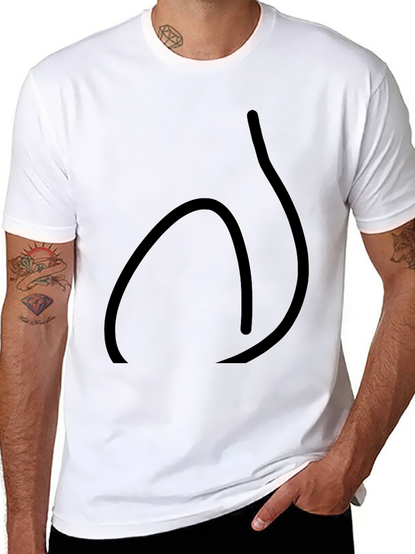 Mens Black Graphic Tee - Casual Style