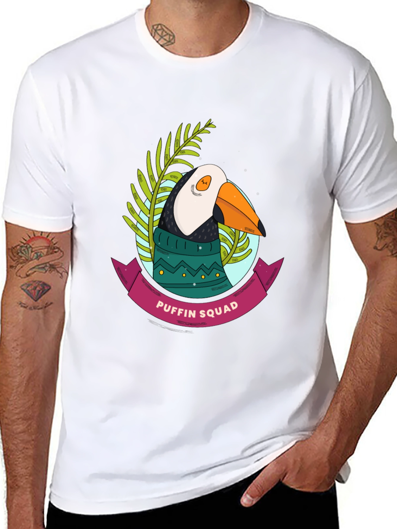 Puffin Squad Graphic Tee - Novelty Bird T-Shirt