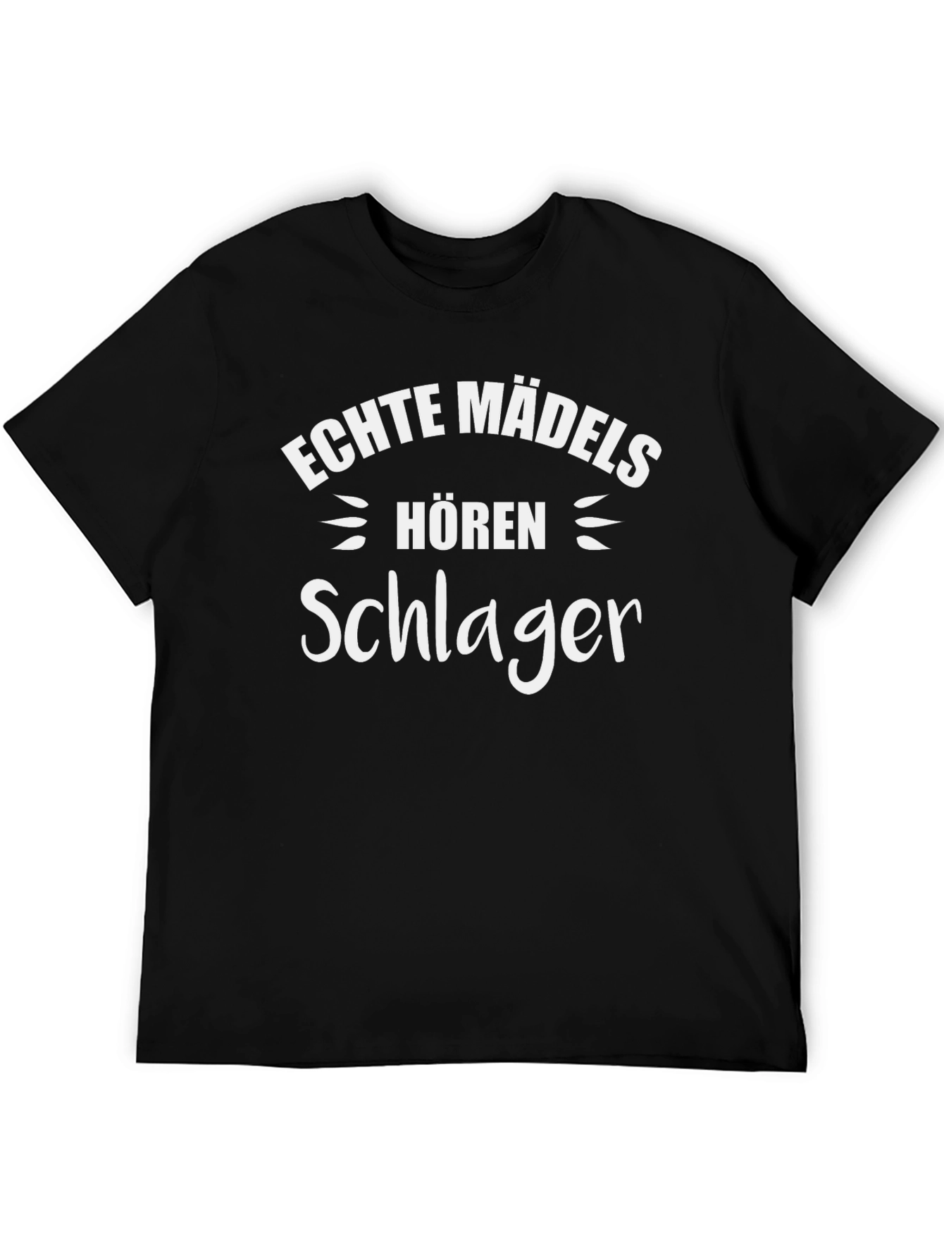 Echte Madels Horen Schlager T-Shirt - Black