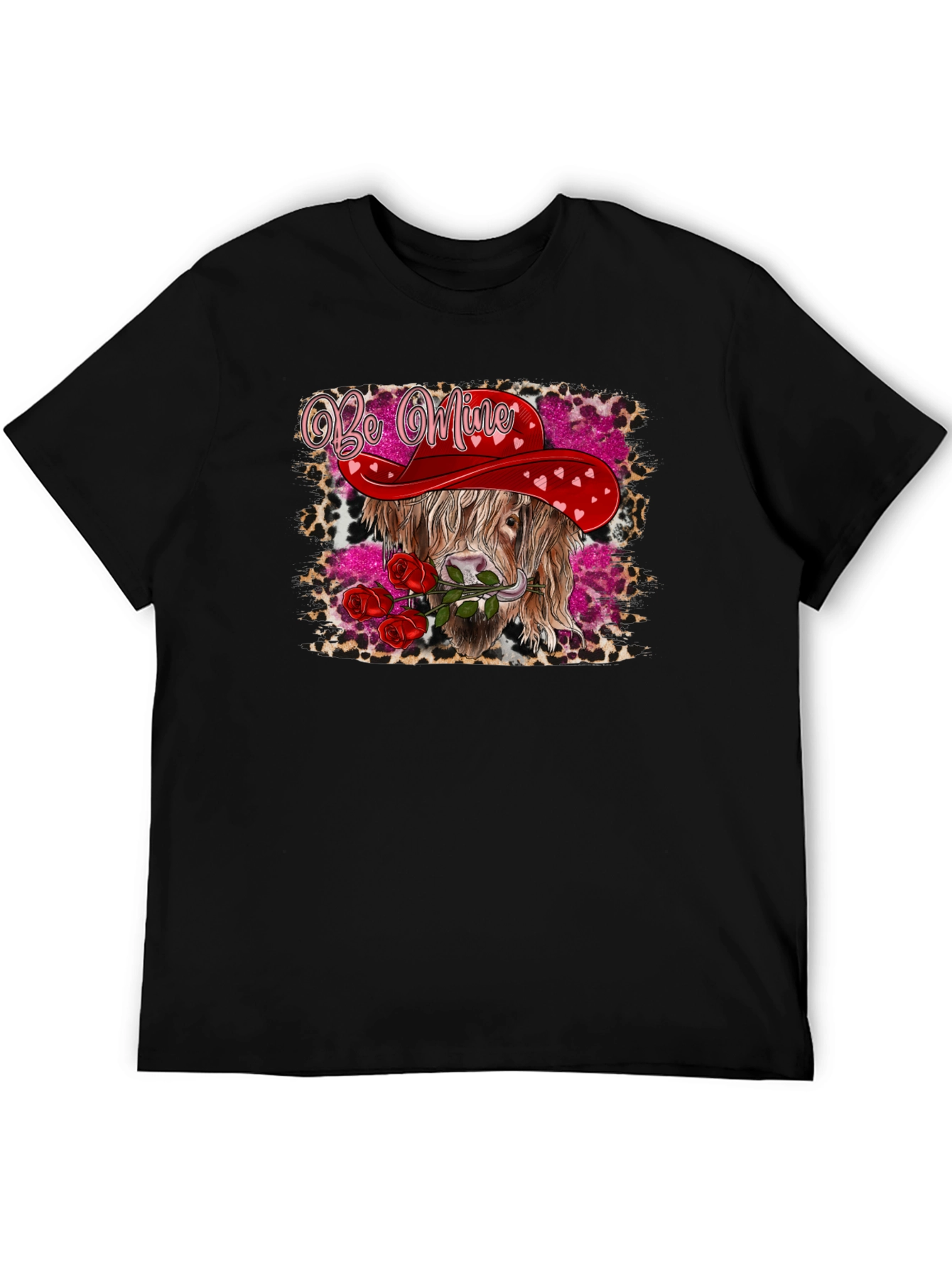 Be Mine Highland Cow Valentines Day T-Shirt