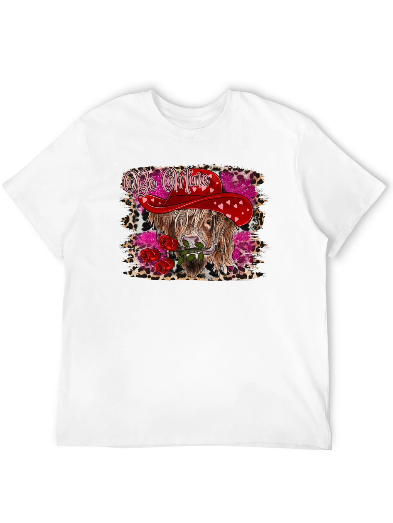 Be Mine Highland Cow Valentines Day T-Shirt