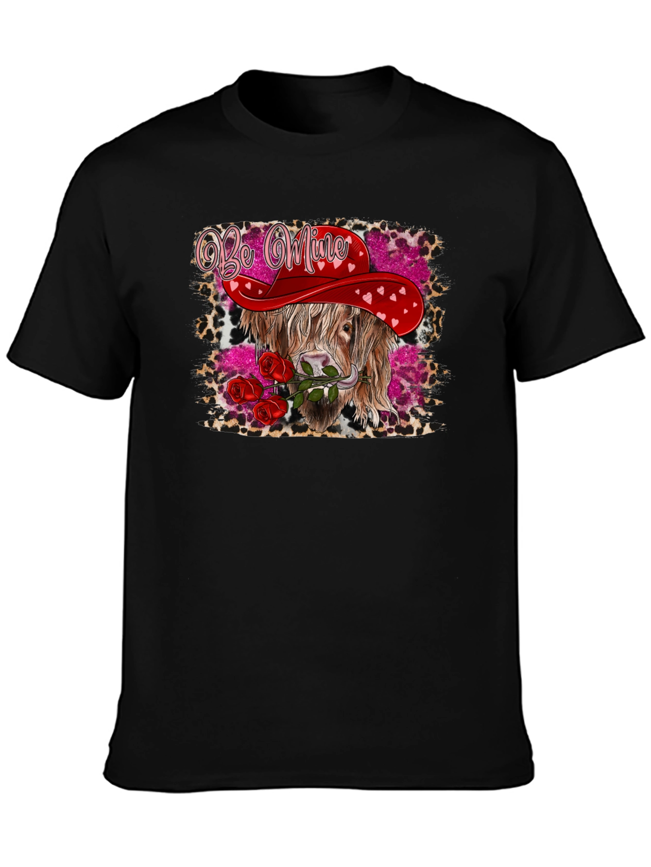 Be Mine Highland Cow Valentines Day T-Shirt
