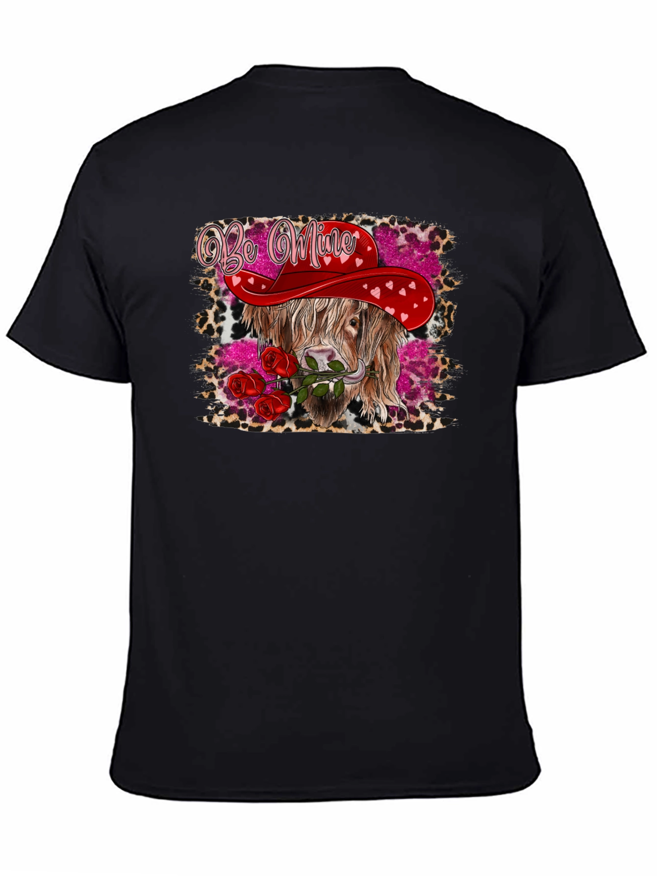 Be Mine Highland Cow Valentines Day T-Shirt