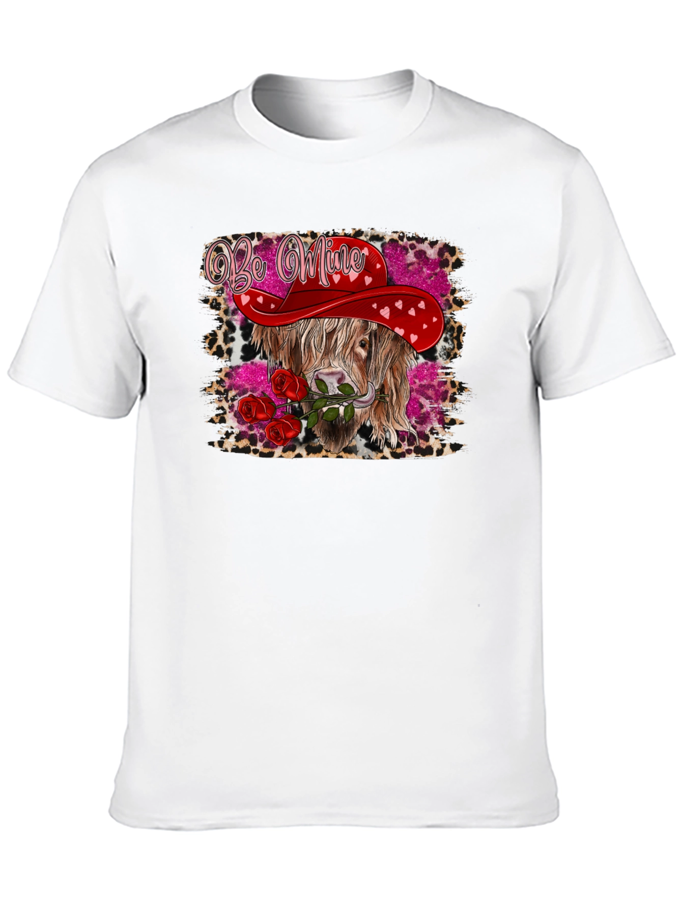 Be Mine Highland Cow Valentines Day T-Shirt
