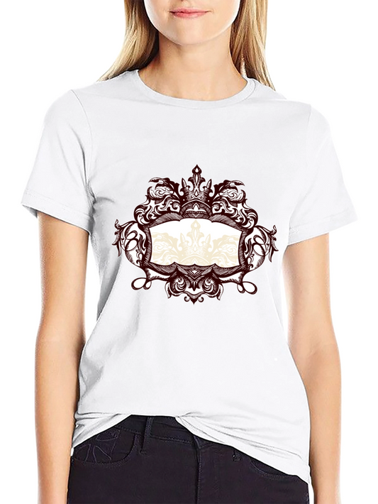Ornate Crown Graphic Black T-Shirt