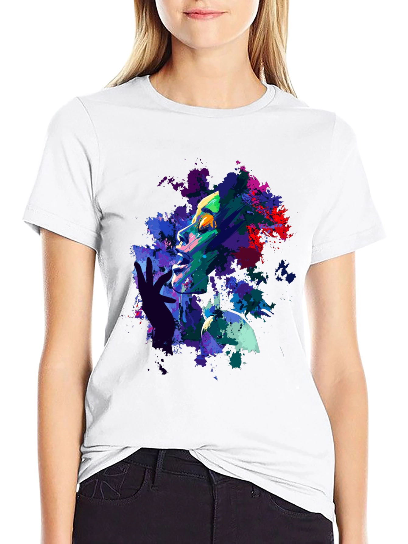 Abstract Art Print Black T-Shirt