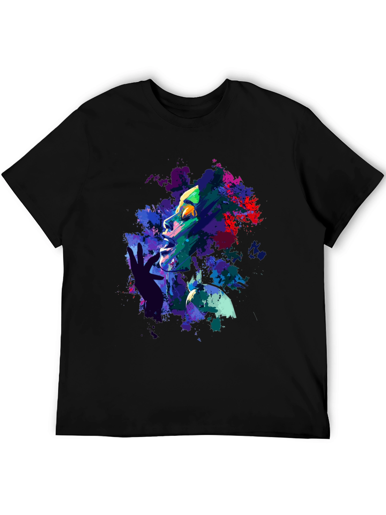 Abstract Art Print Black T-Shirt