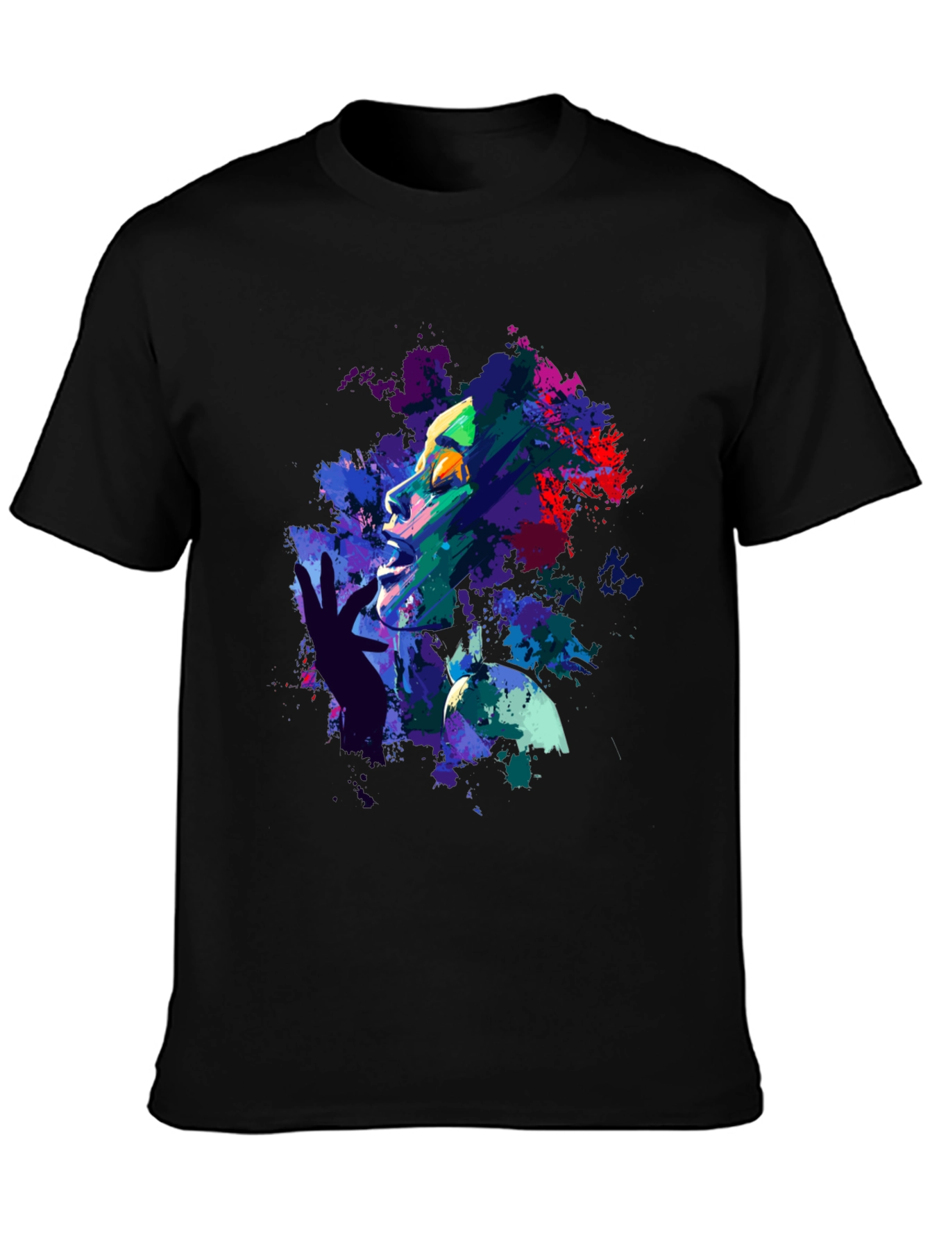 Abstract Art Print Black T-Shirt