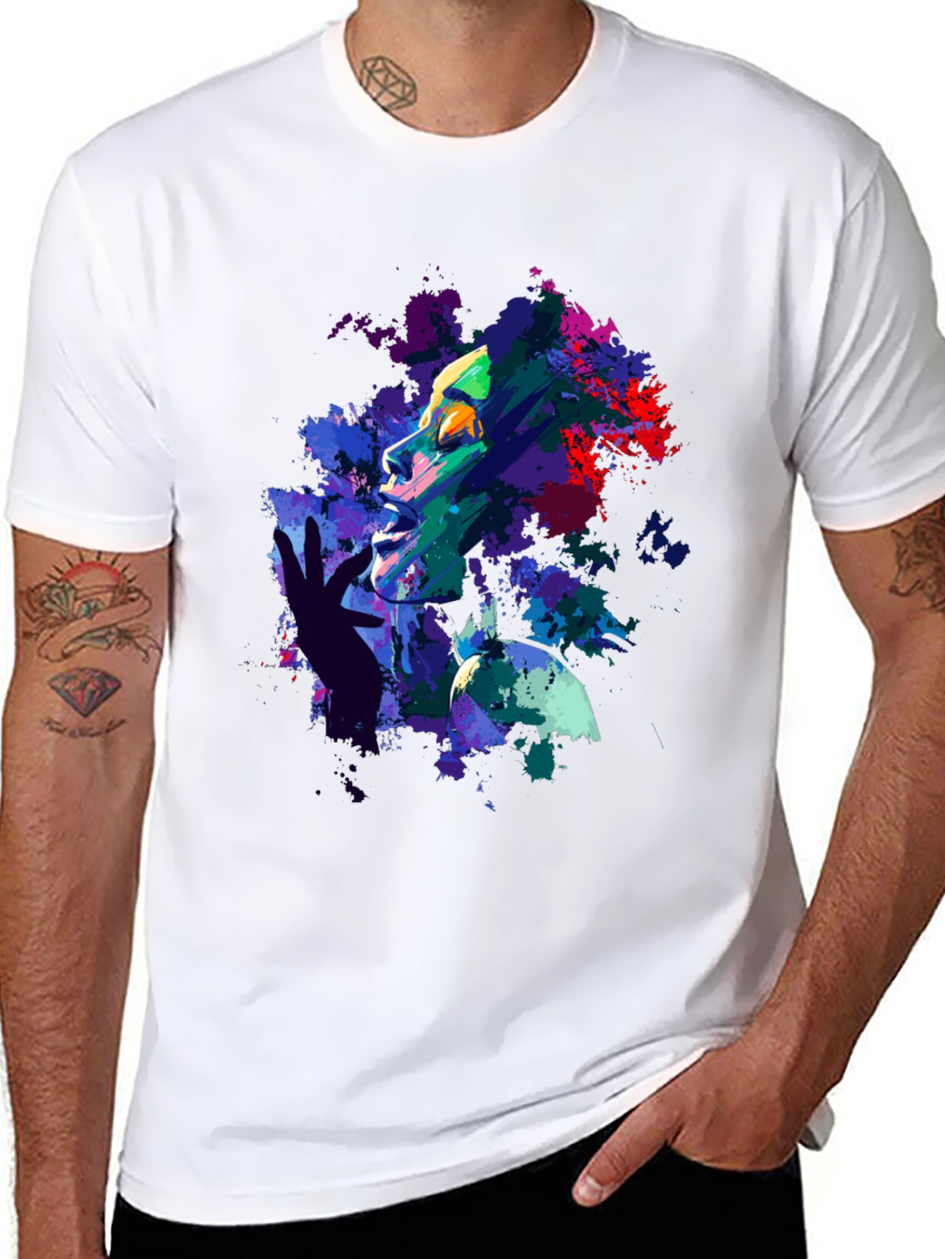 Abstract Art Print Black T-Shirt