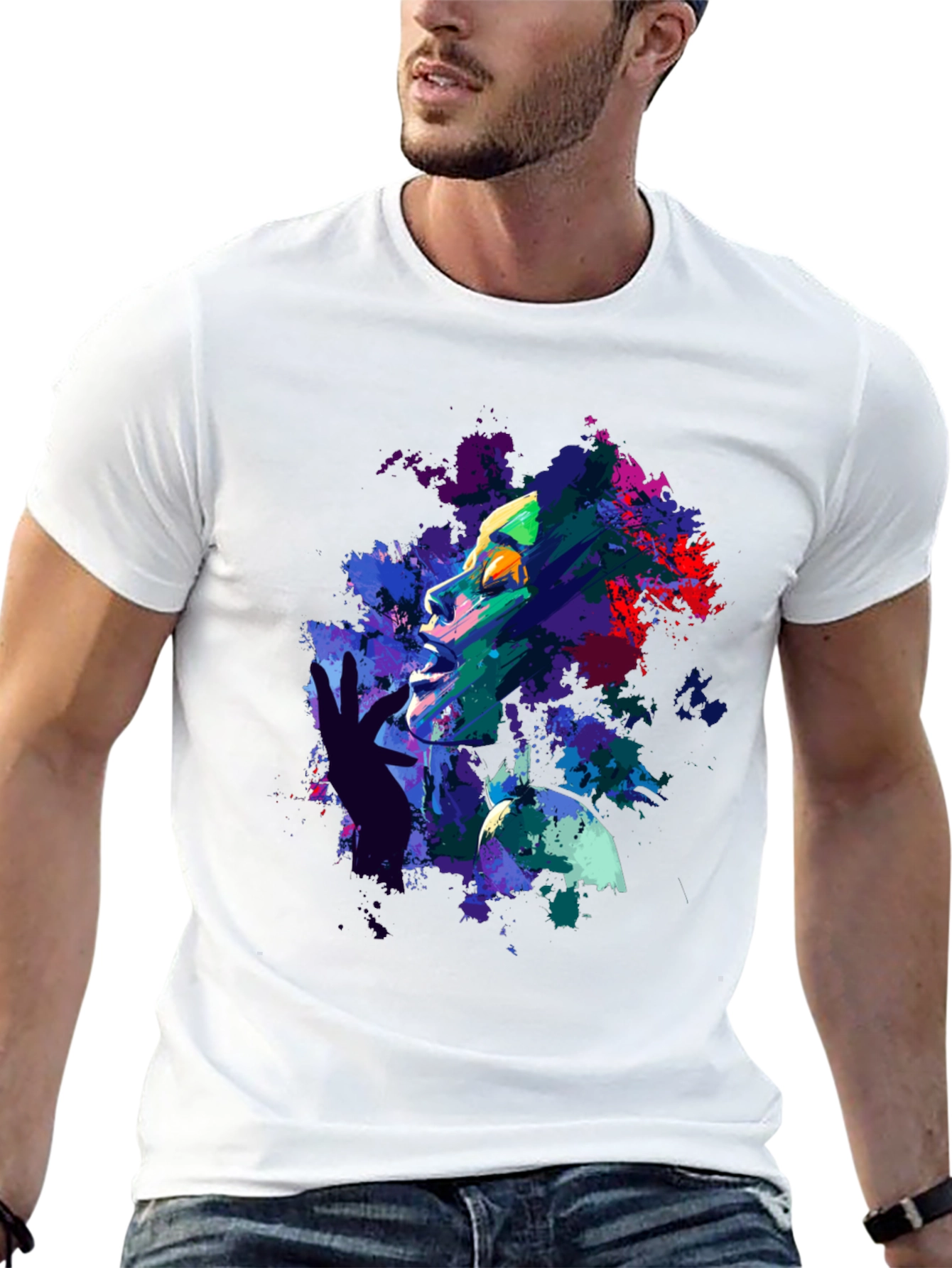 Abstract Art Print Black T-Shirt