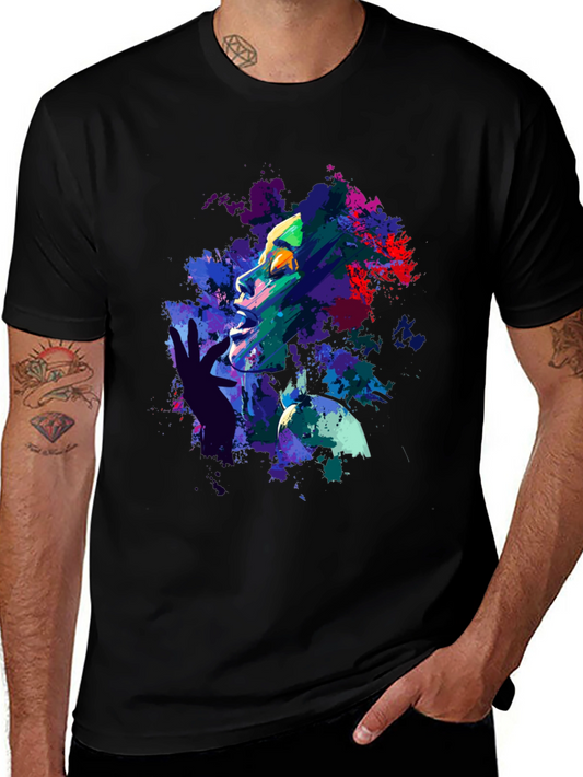 Abstract Art Print Black T-Shirt