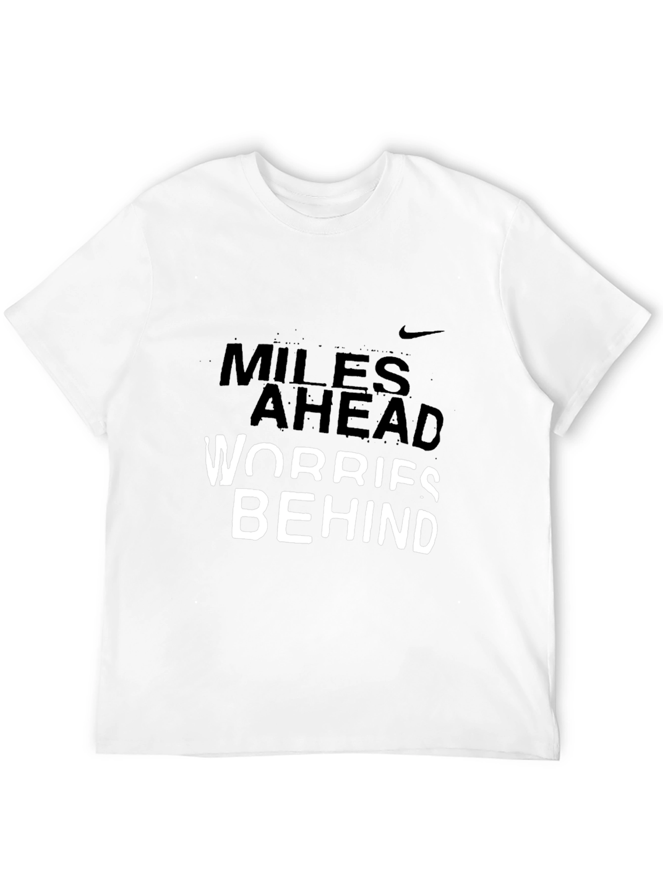 Miles Ahead Worries Behind Graphic Tee - Black
