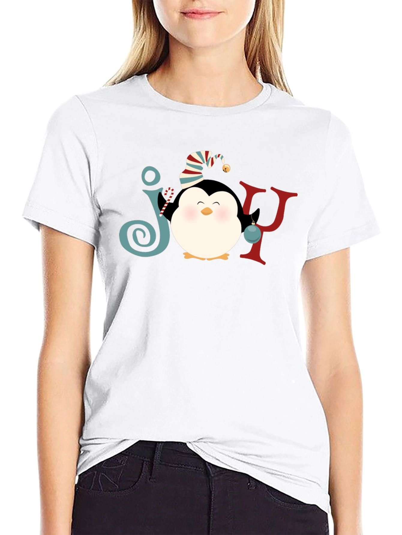 Joy Penguin Christmas Graphic Tee