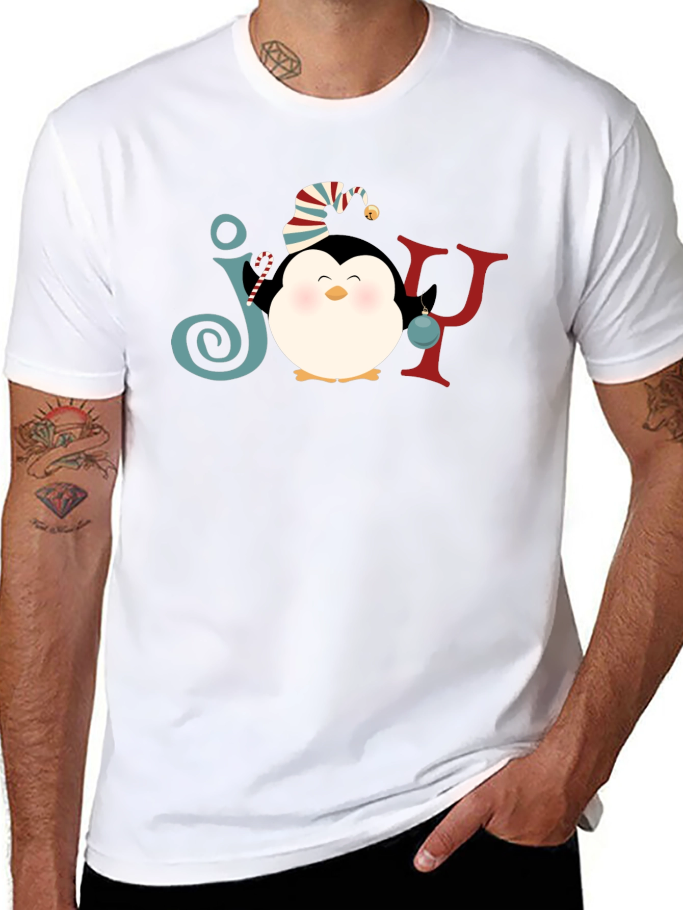 Joy Penguin Christmas Graphic Tee