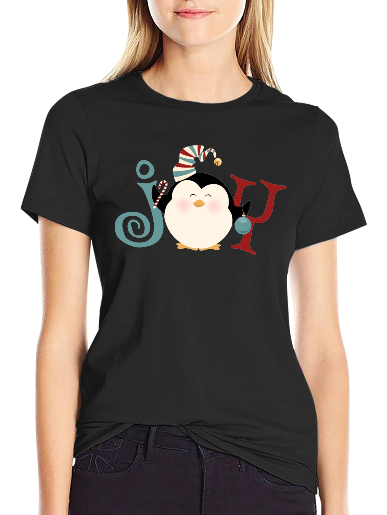 Joy Penguin Christmas Graphic Tee