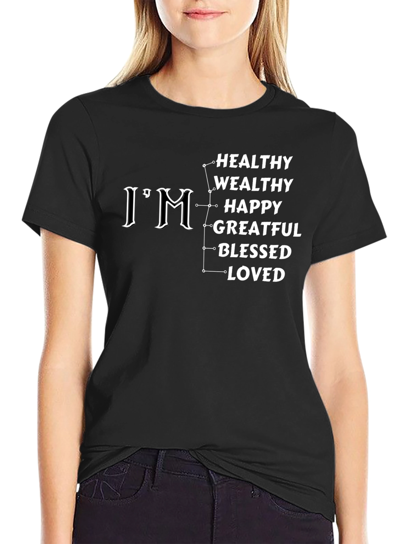 Im Healthy Wealthy Happy Grateful Blessed Loved T-Shirt