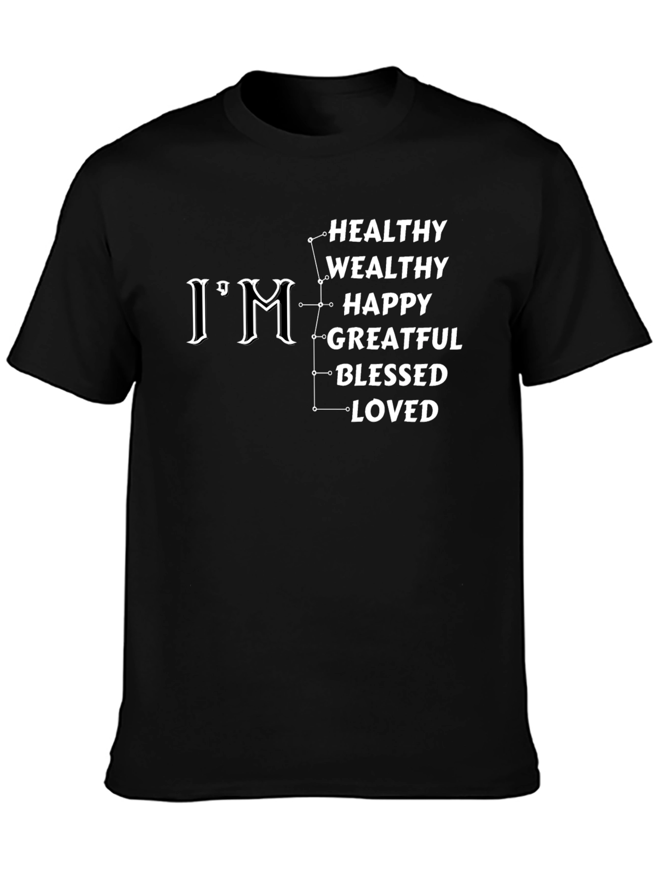 Im Healthy Wealthy Happy Grateful Blessed Loved T-Shirt