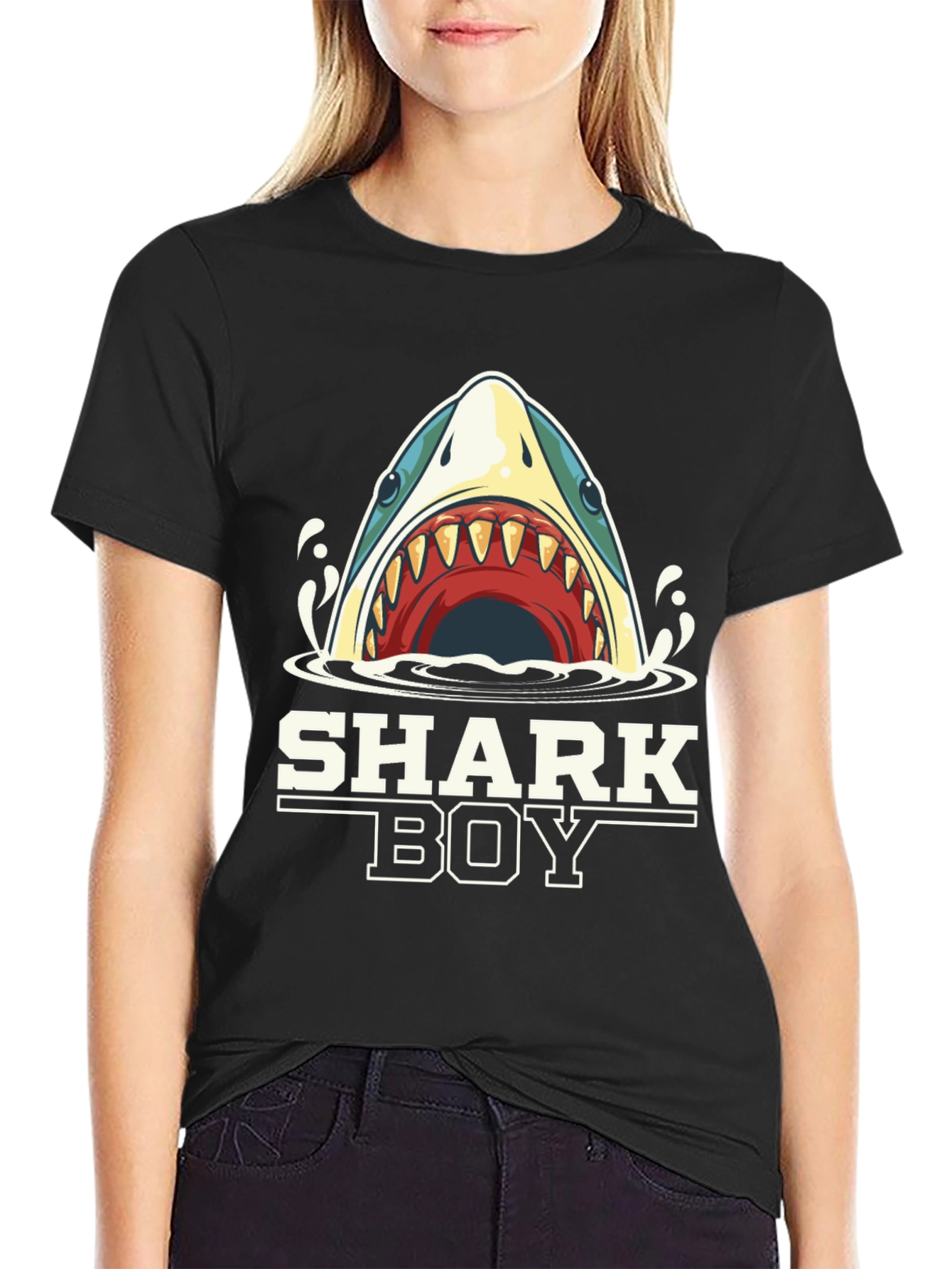Shark Boy T-Shirt - Cartoon Shark Graphic Tee