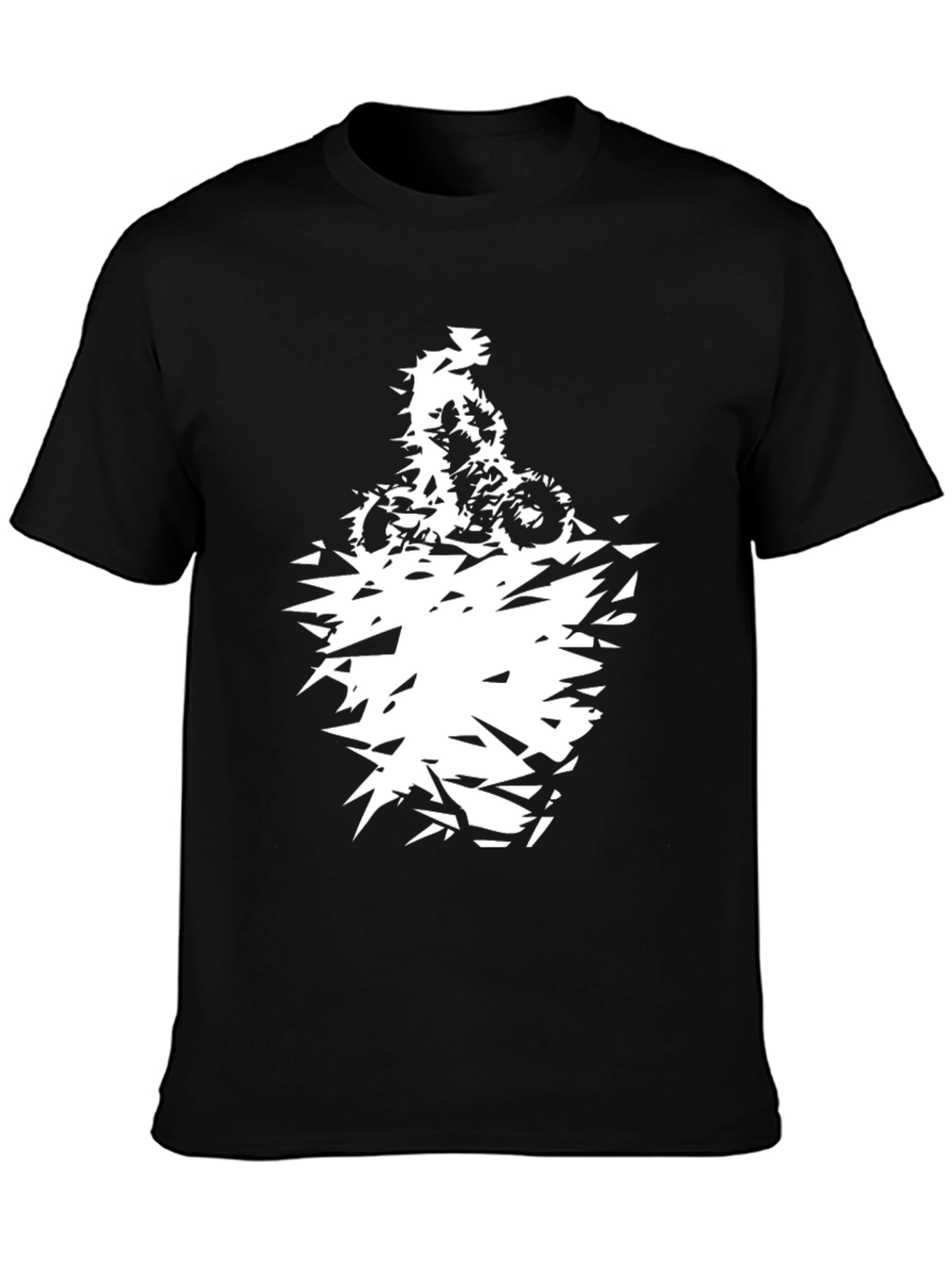 Mens Black Graphic Tee - Abstract Motorcycle