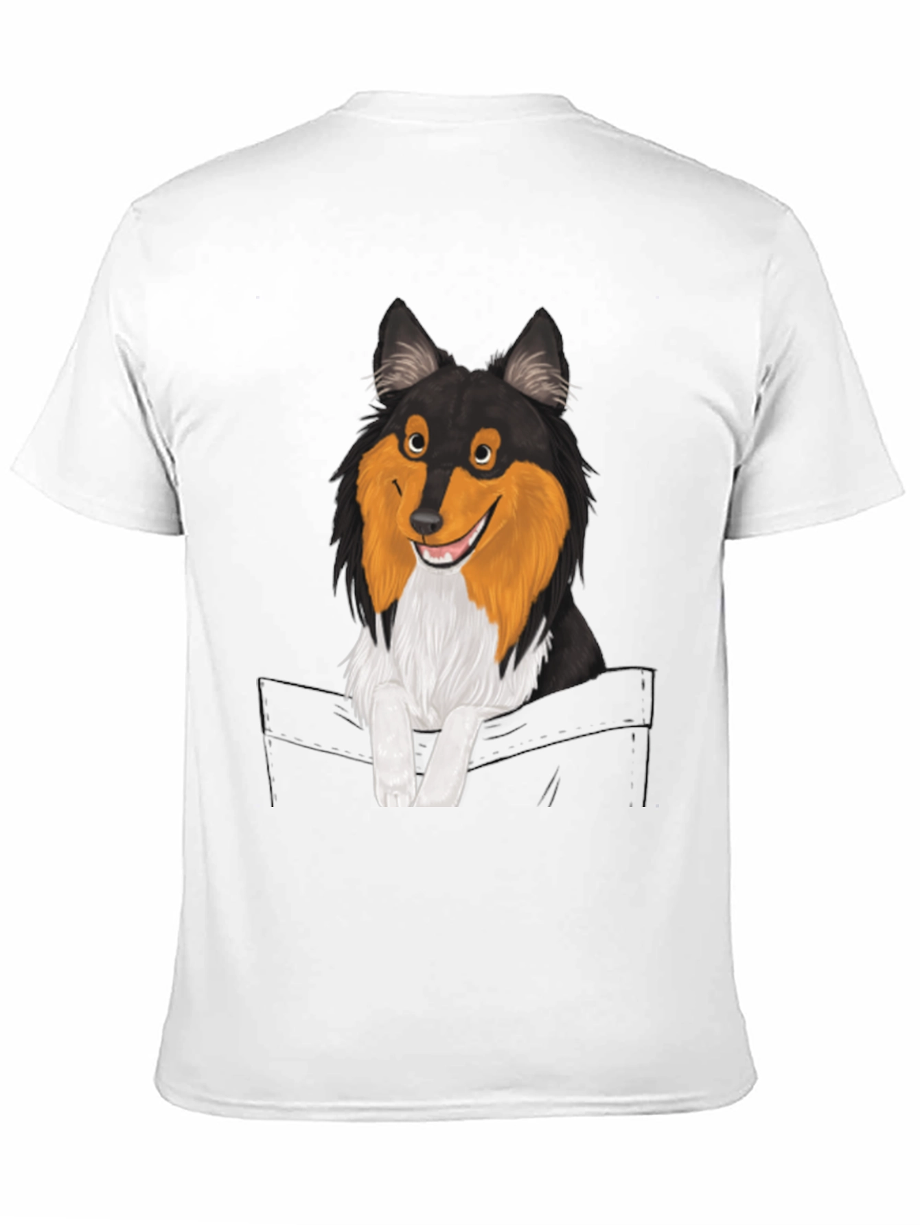 Dog-in-Pocket Graphic T-Shirt - Mens Black Tee
