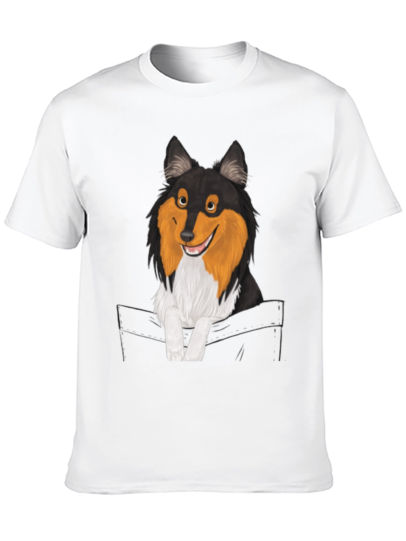 Dog-in-Pocket Graphic T-Shirt - Mens Black Tee