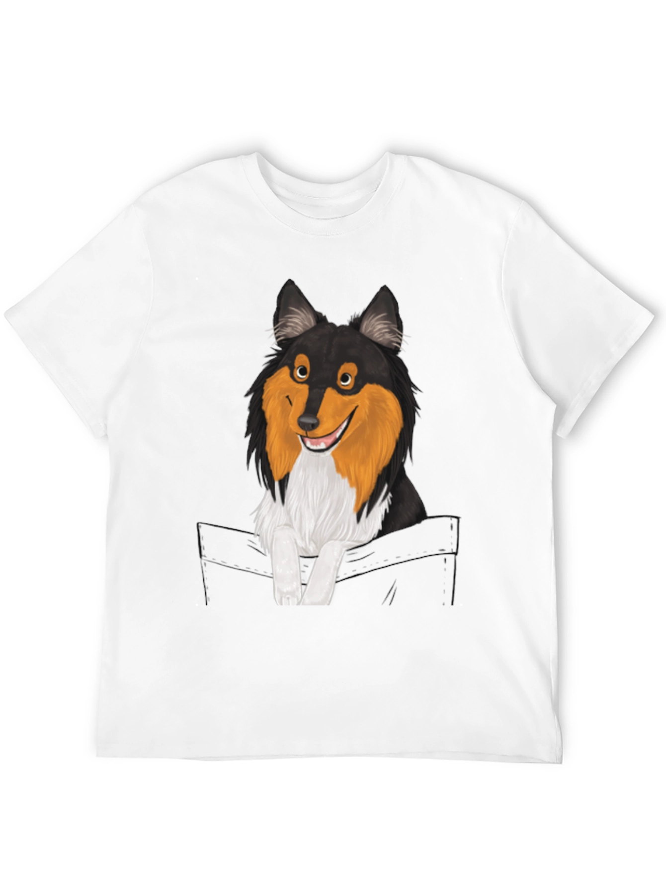 Dog-in-Pocket Graphic T-Shirt - Mens Black Tee