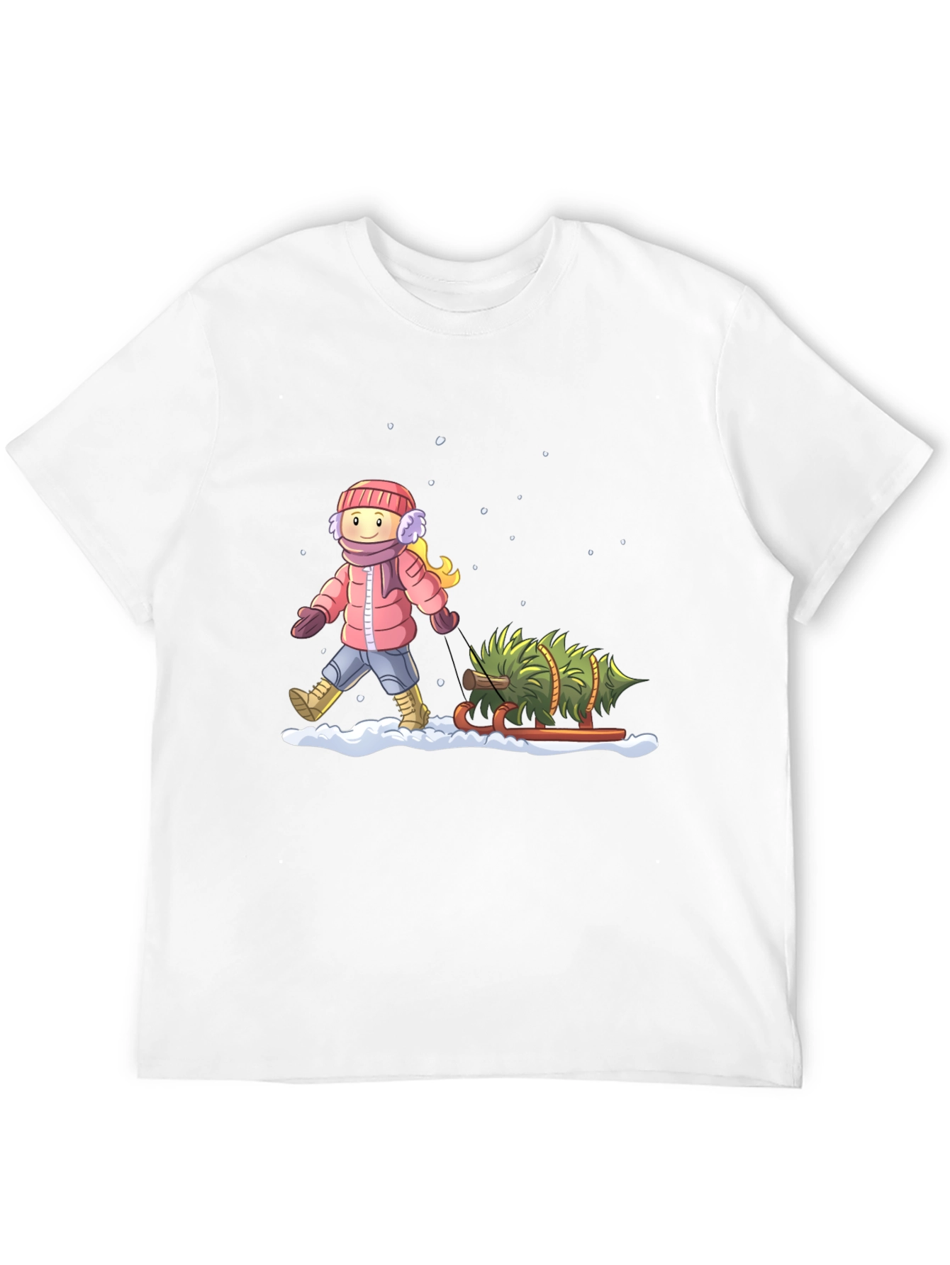 Winter Holiday Christmas Tree Pull T-Shirt