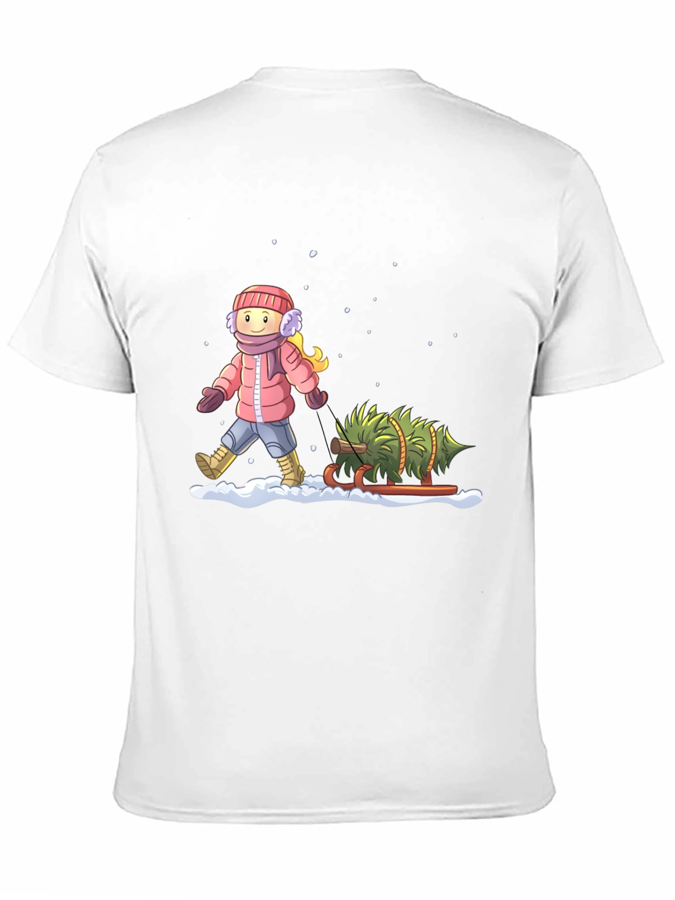Winter Holiday Christmas Tree Pull T-Shirt