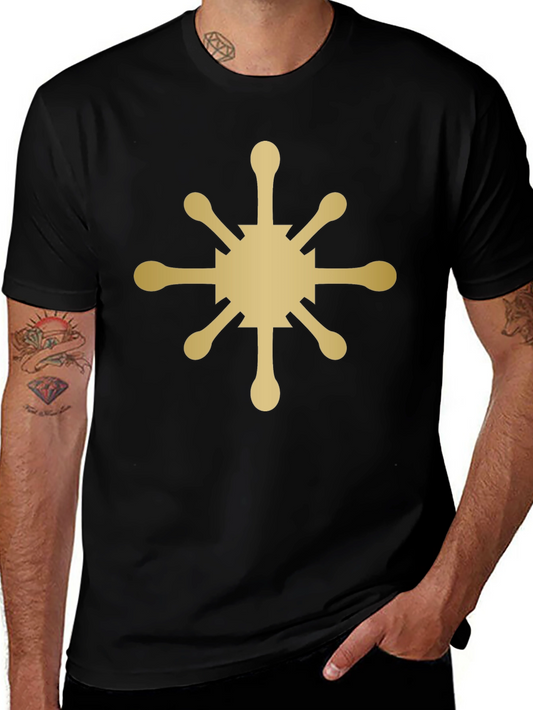 Gold Sunburst Graphic Black T-Shirt