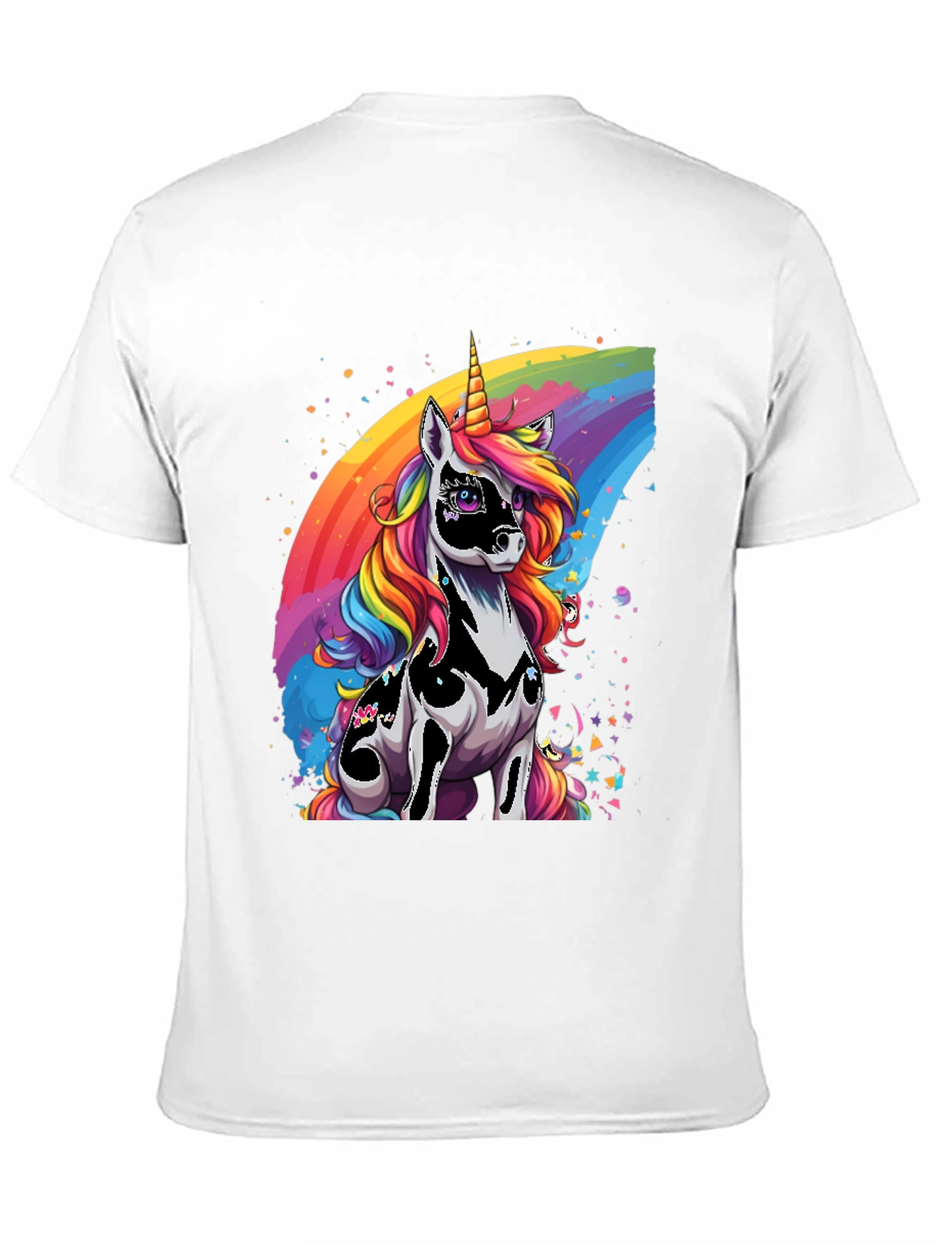 Rainbow Unicorn Graphic Tee - Black