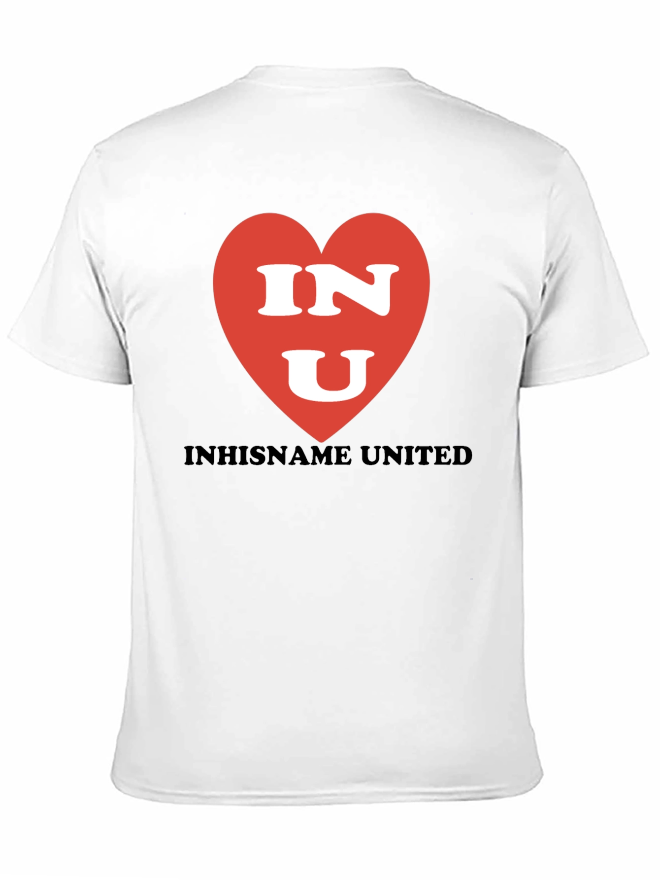 INU Heart Graphic T-Shirt - Black Crew Neck