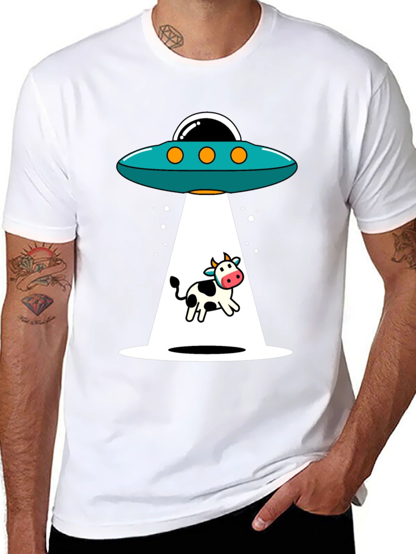 Cow Abduction T-Shirt - UFO Graphic Tee