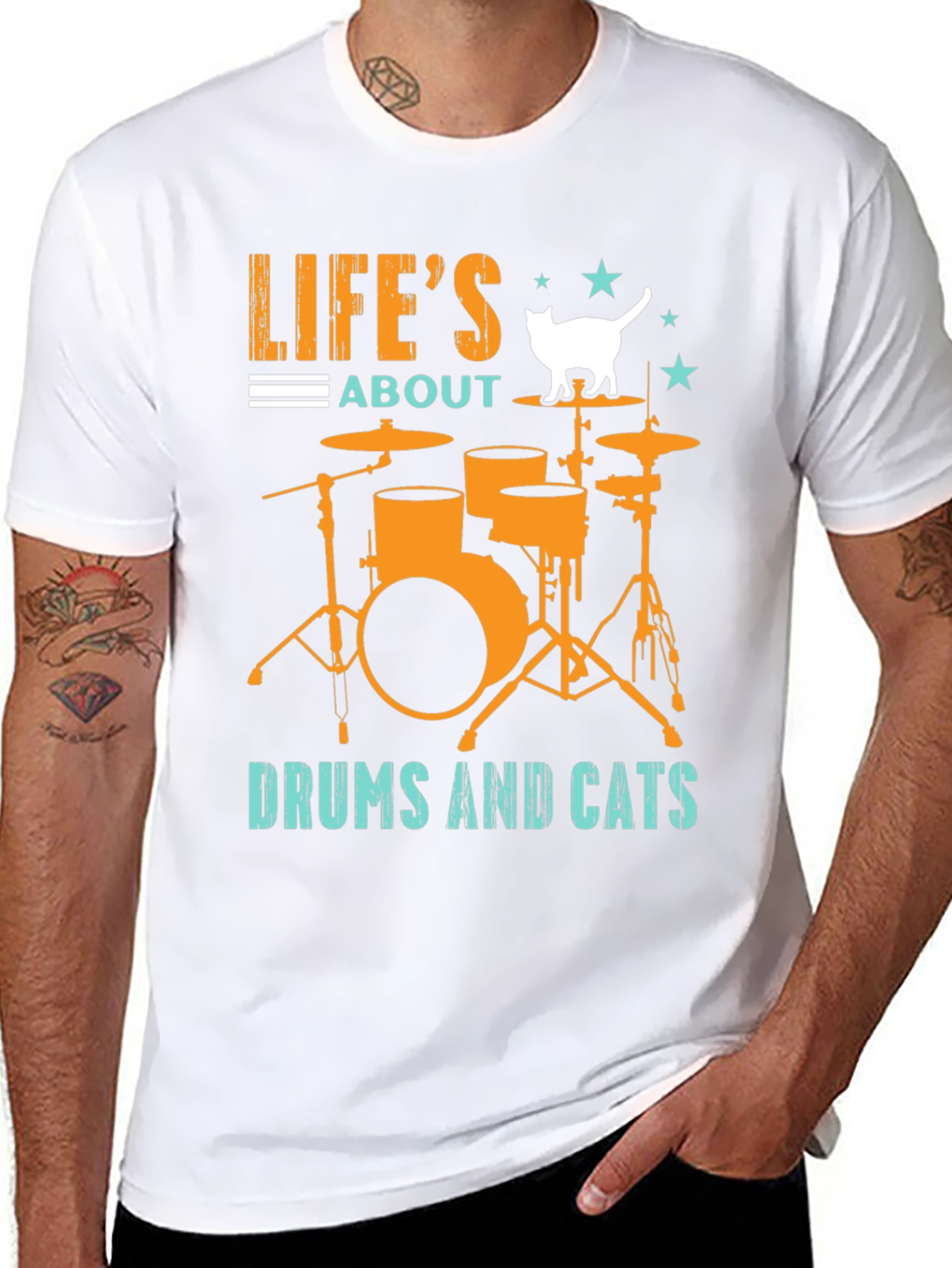Lifes About Drums & Cats T-Shirt