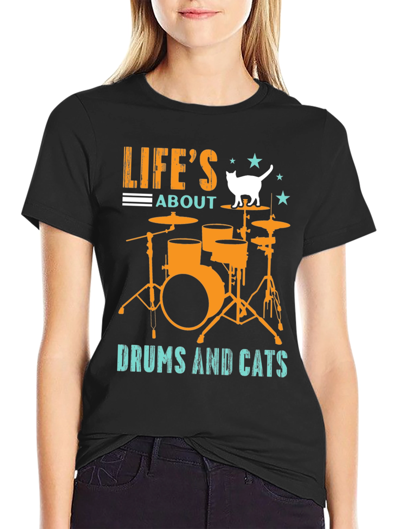 Lifes About Drums & Cats T-Shirt