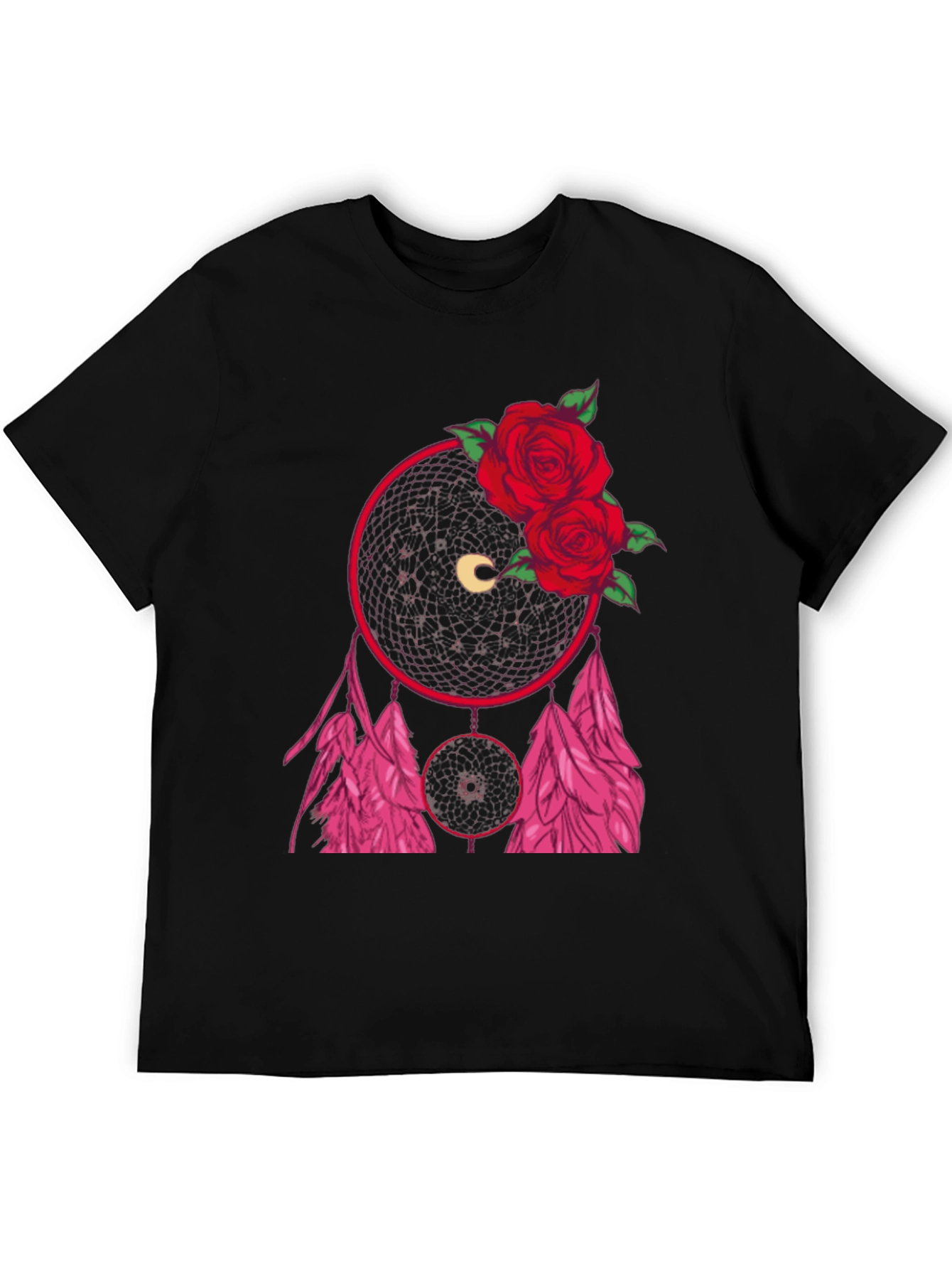Dream Catcher Rose Graphic Tee - Black