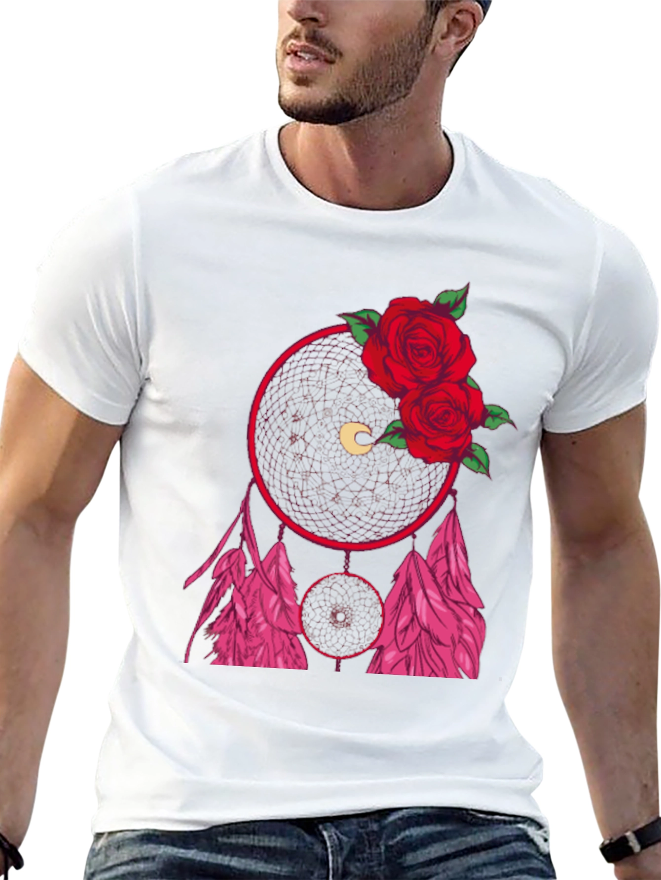 Dream Catcher Rose Graphic Tee - Black