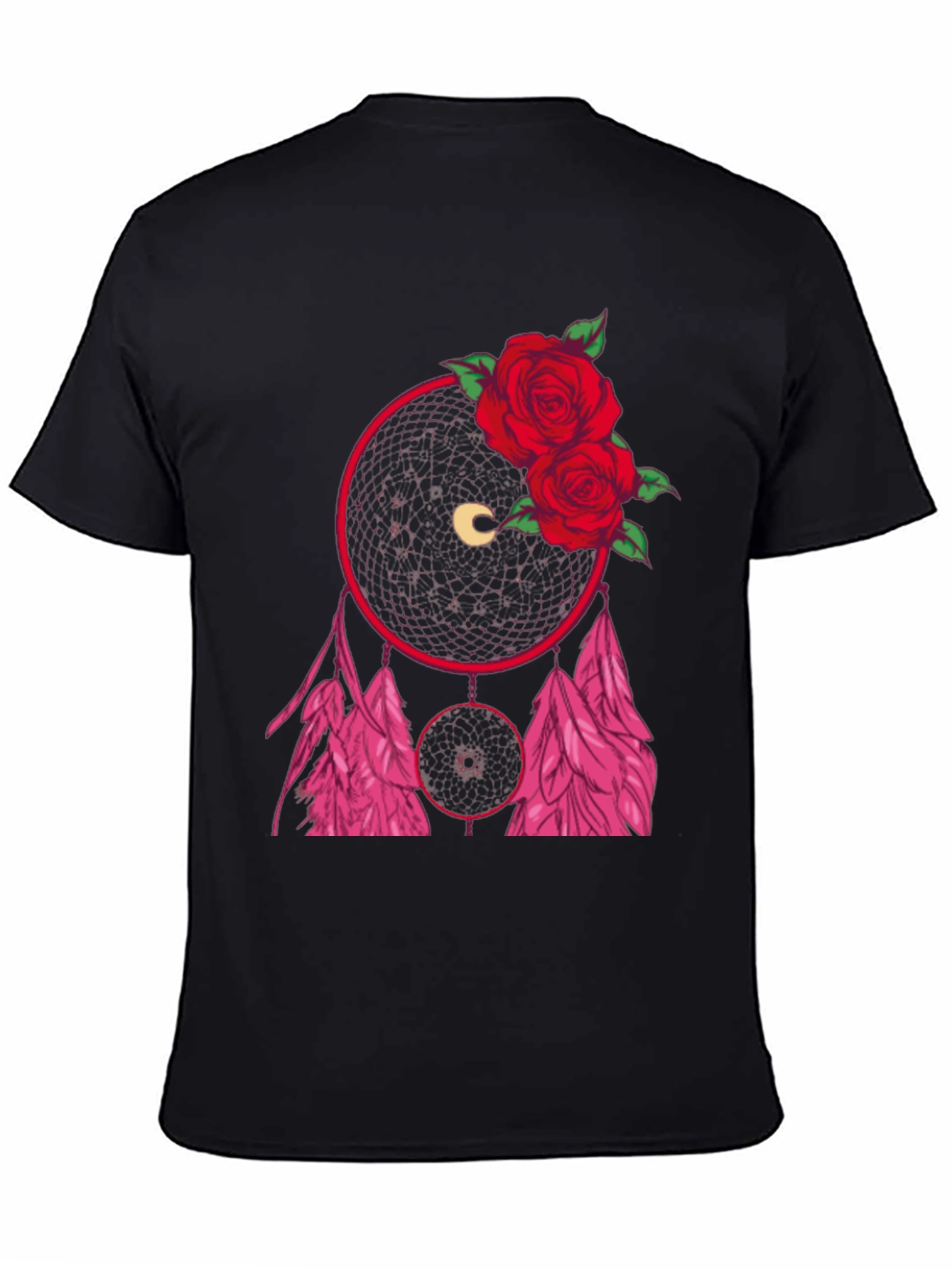 Dream Catcher Rose Graphic Tee - Black