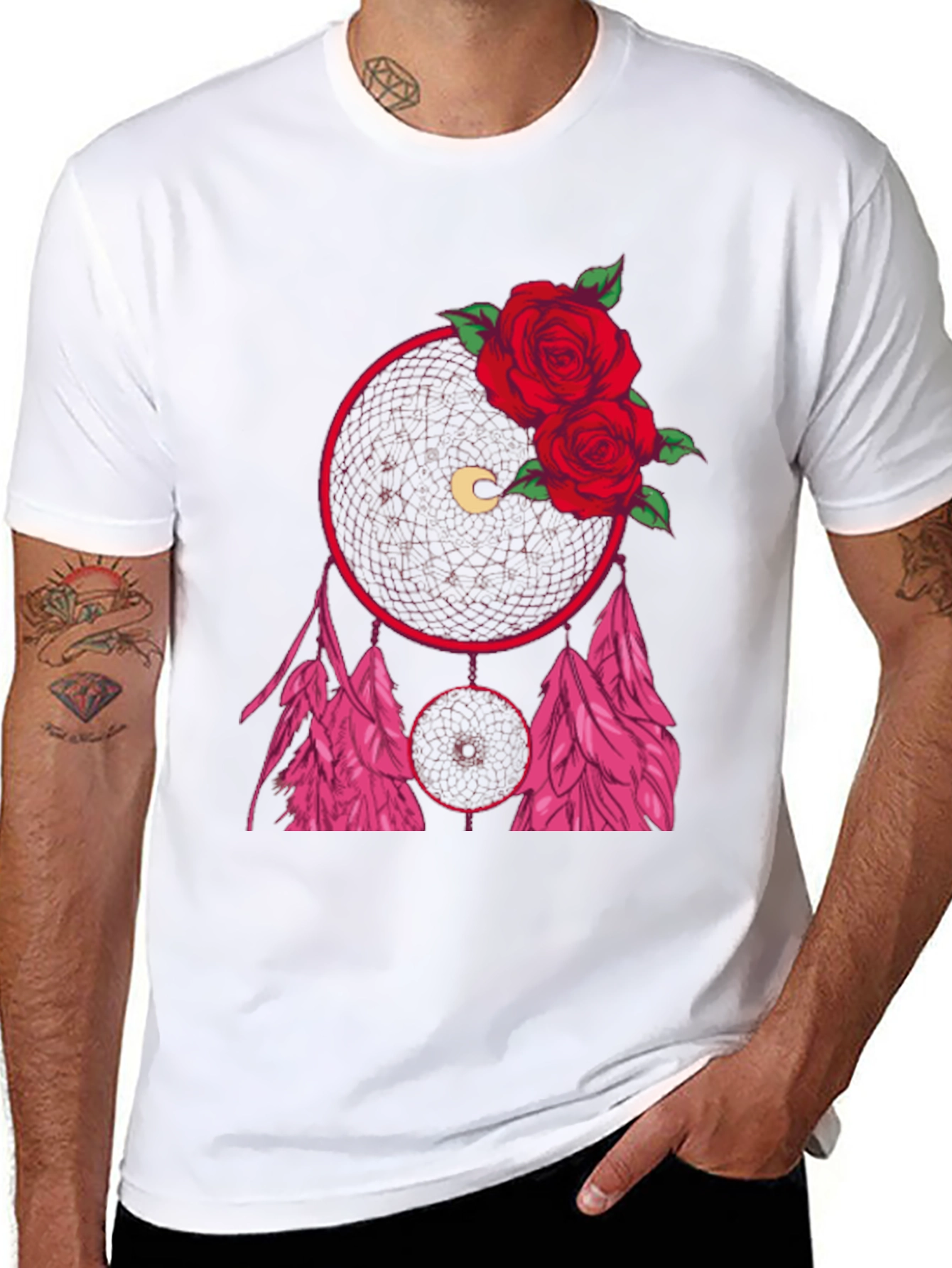 Dream Catcher Rose Graphic Tee - Black