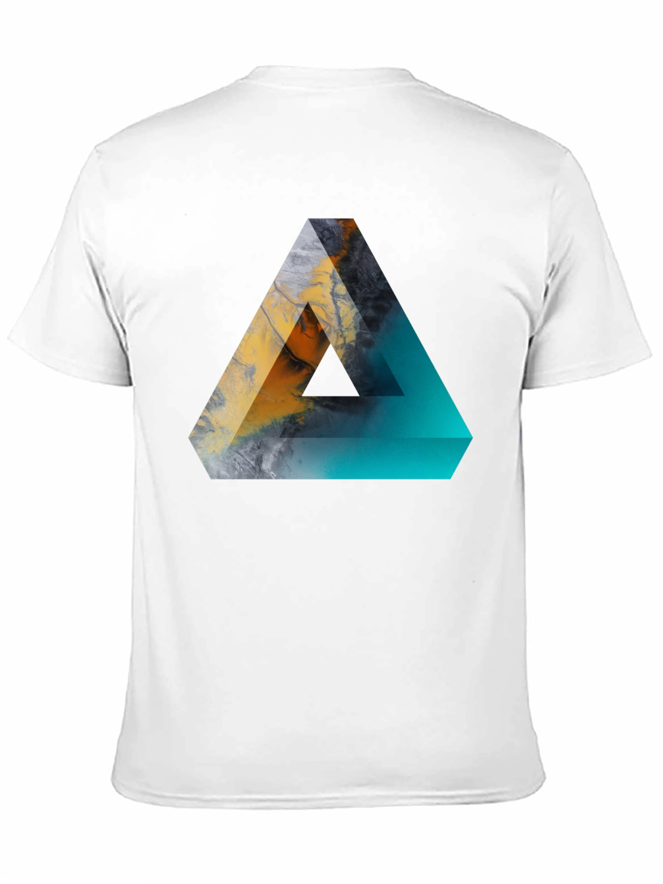 Abstract Triangle Graphic Mens Black T-Shirt