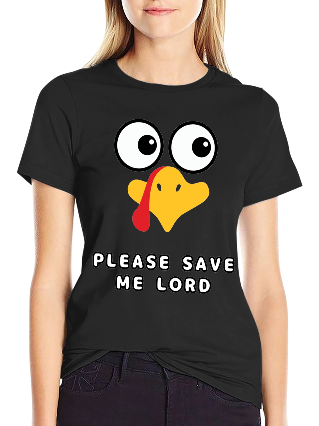 Funny Thanksgiving Turkey Save Me Lord T-Shirt