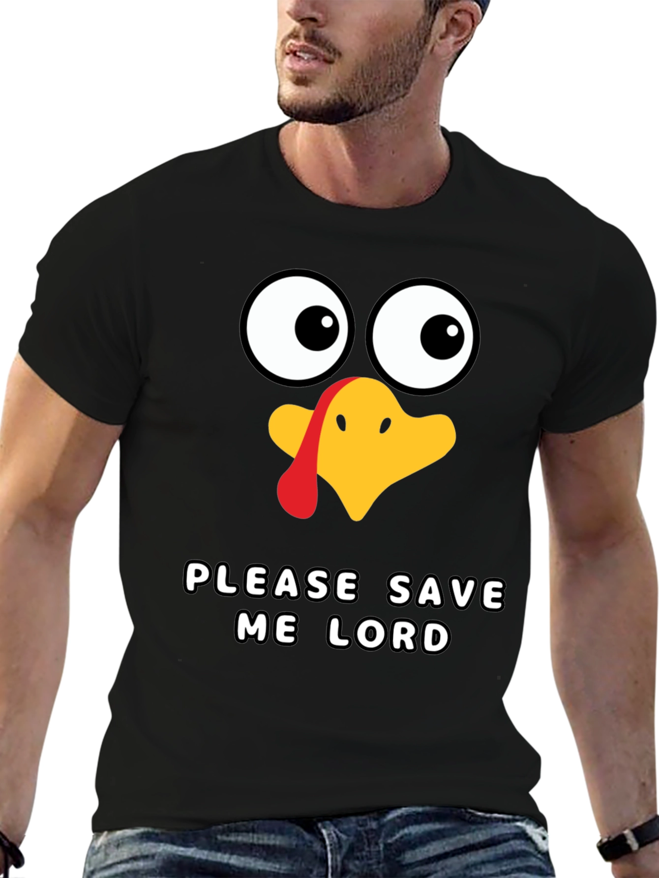 Funny Thanksgiving Turkey Save Me Lord T-Shirt