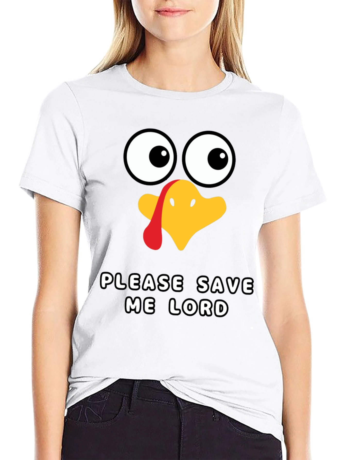 Funny Thanksgiving Turkey Save Me Lord T-Shirt