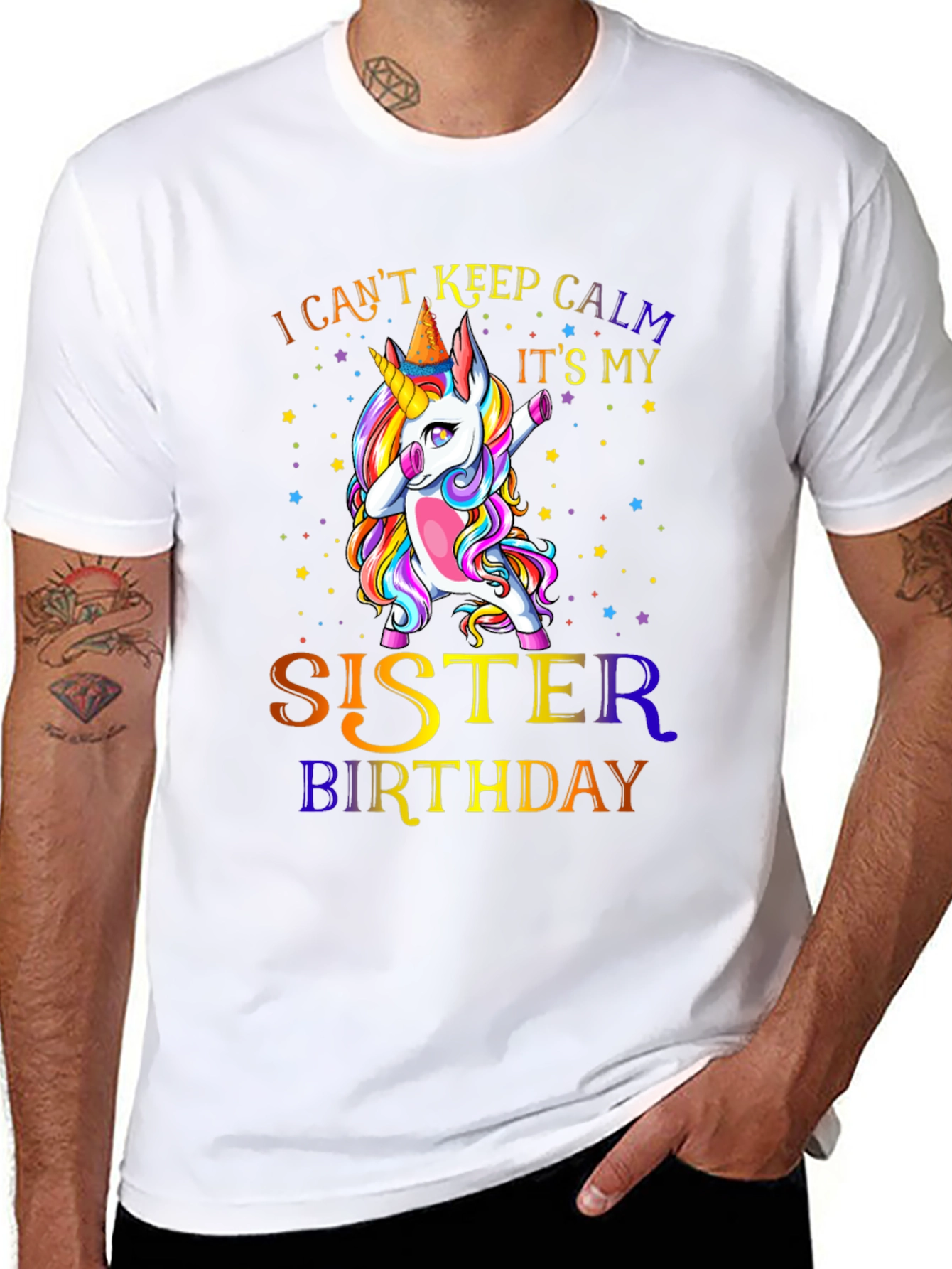 Sister Birthday Unicorn Dabbing T-Shirt