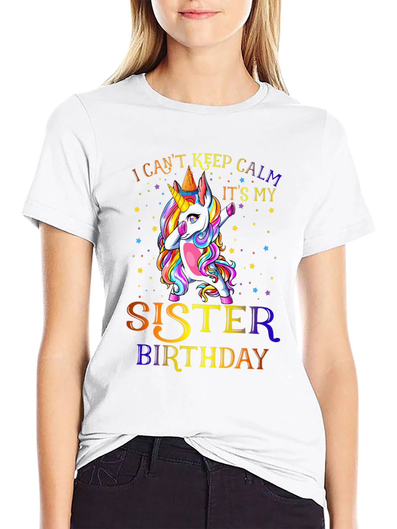 Sister Birthday Unicorn Dabbing T-Shirt