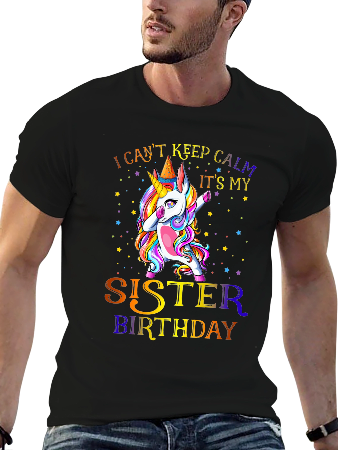 Sister Birthday Unicorn Dabbing T-Shirt