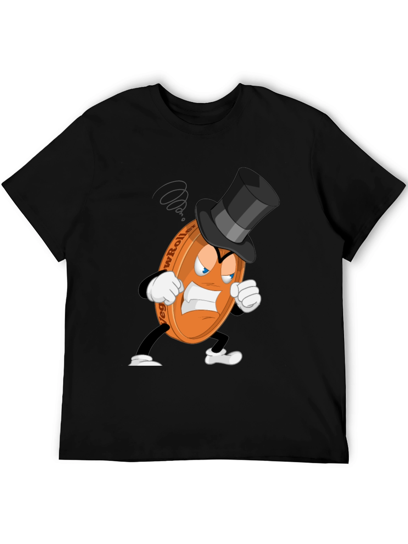 Angry Low Roller Cartoon Black T-shirt
